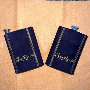 Set of 2 Crown Royal Blue/purple Flask Set